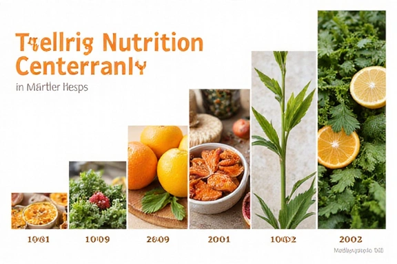 History of the Nutrition Center, showing a timeline or old photos related to its founding and growth.