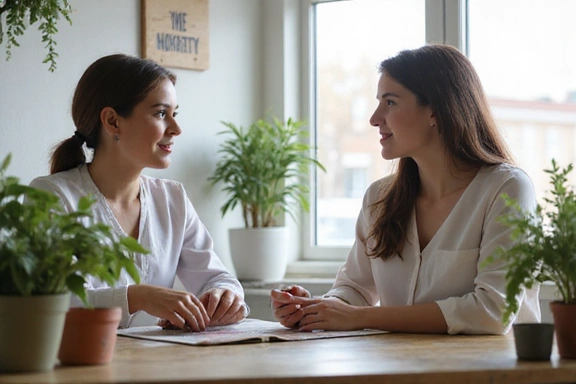 Dietetyk rozmawiający z klientem w jasnym biurze